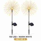 150 LED Warm White Solar Fireworks Lights – Set of 2