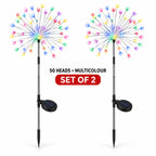 50 Heads Multicolour Solar Fireworks Lights – Set of 2