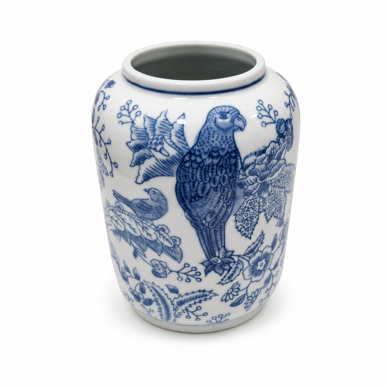 8-Inch Blue & White Porcelain Lantern Vase