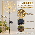 150 LED Warm White Solar Fireworks Lights – Set of 2