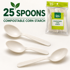 Compostable Spoons – 25 Pack