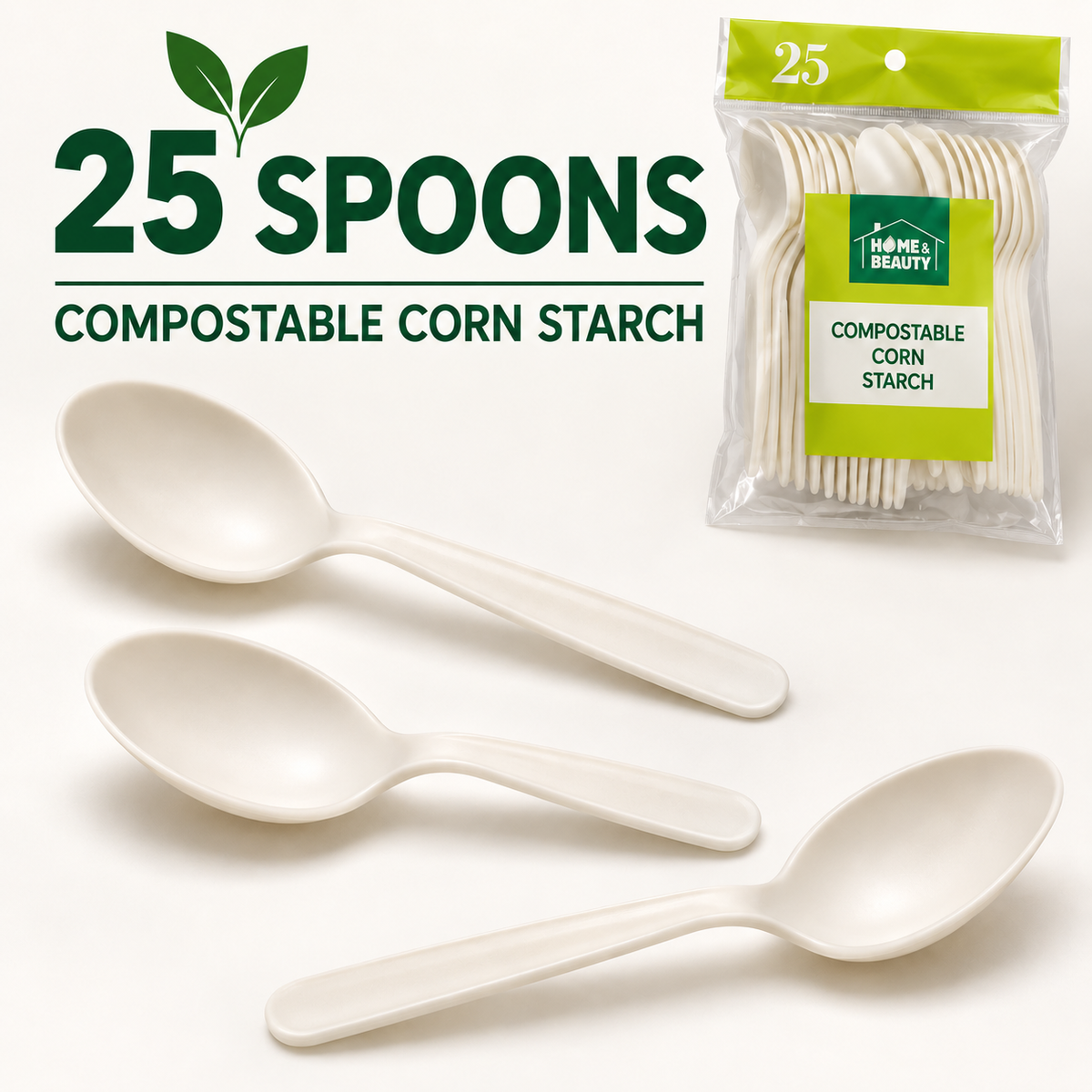 Compostable Spoons – 25 Pack