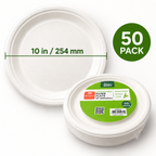 Compostable Paper Plates – 10 Inch, 50 Pack