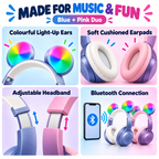 Kids Bluetooth Headphones – Boy & Girl 2-Pack