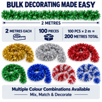 Decorative Tinsel Garlands – Pack of 100