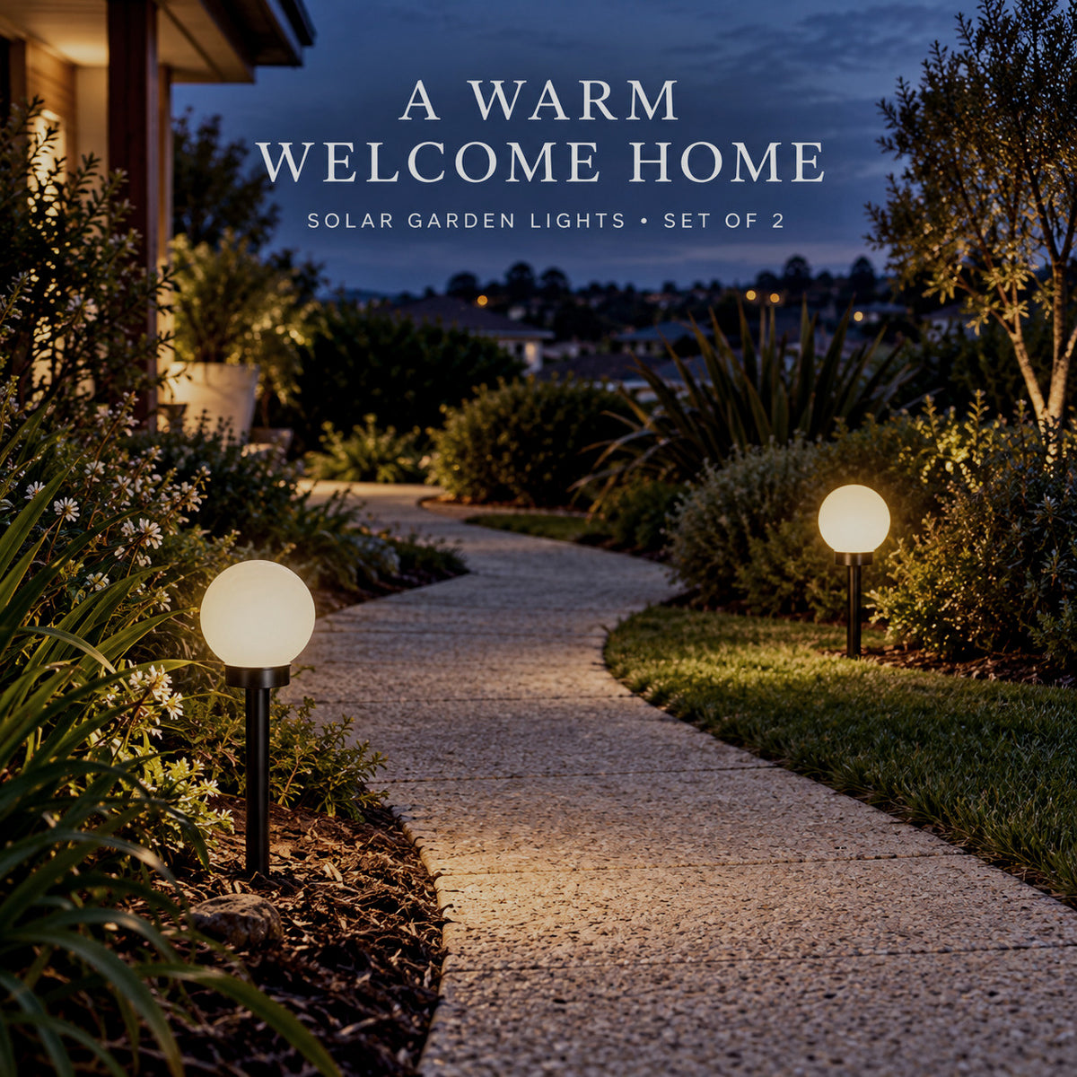 Solar Garden Globe Lights – Set of 2