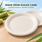 Compostable Paper Plates – 10 Inch, 50 Pack