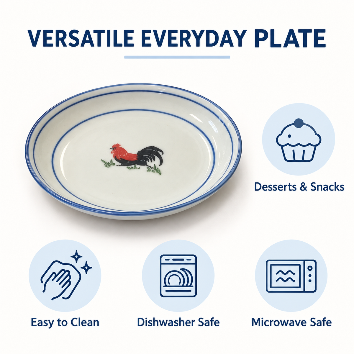 Rooster 7in Dessert Plates – Set of 4