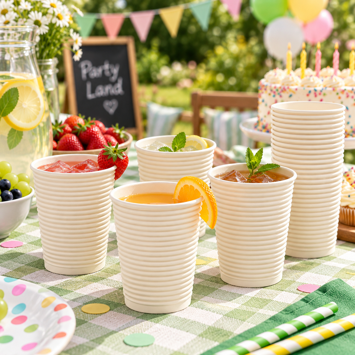 Thick Disposable Paper Cups – 230 ml, 50 Pack