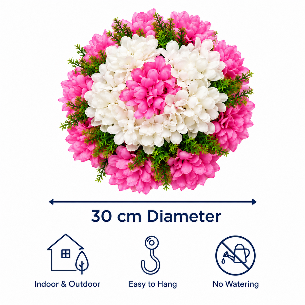 30cm Artificial Flower Wreath – 4 Colours Available