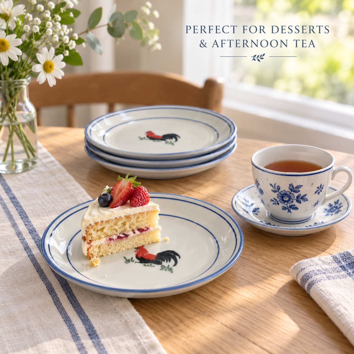 Rooster 7in Dessert Plates – Set of 4