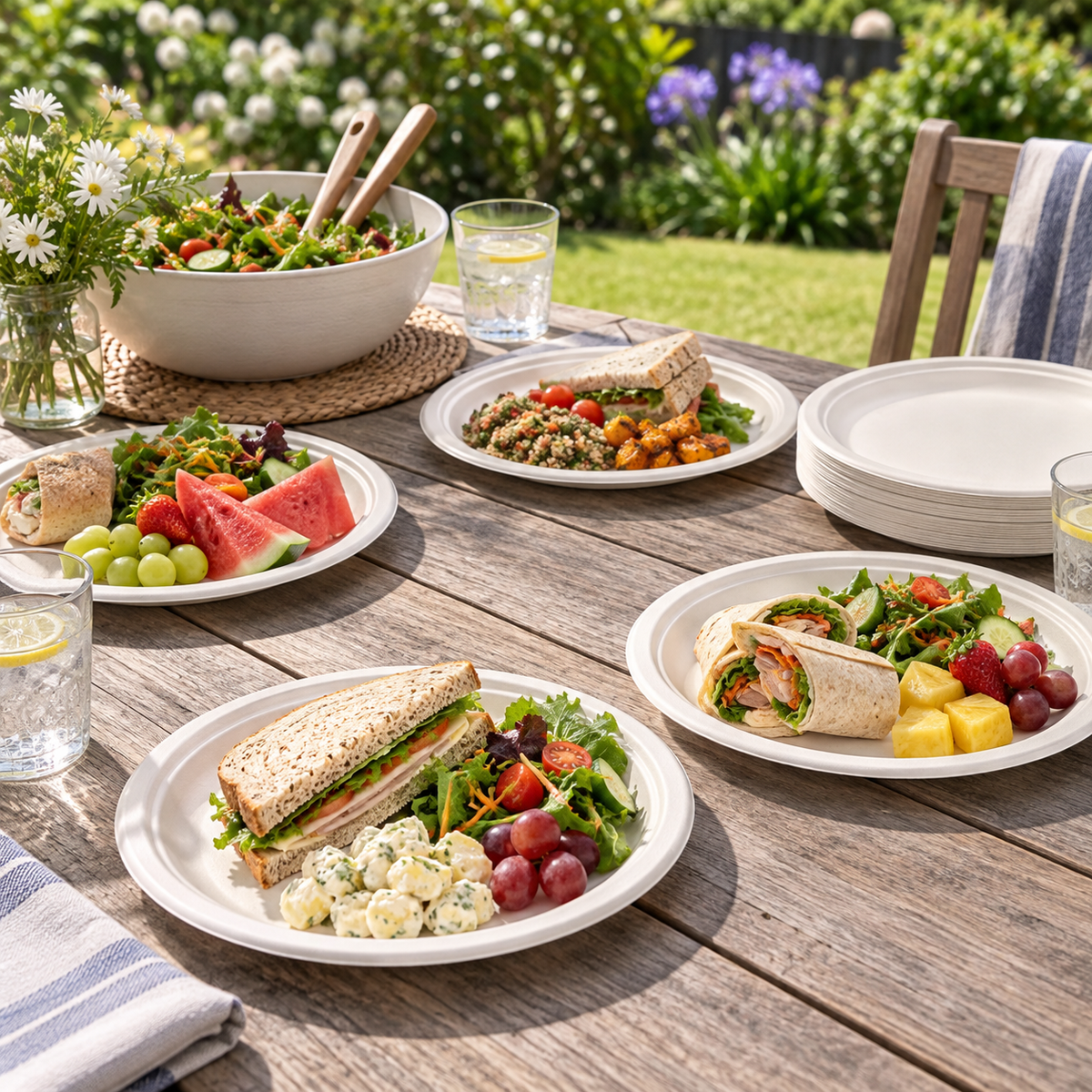 Compostable Paper Plates – 10 Inch, 50 Pack