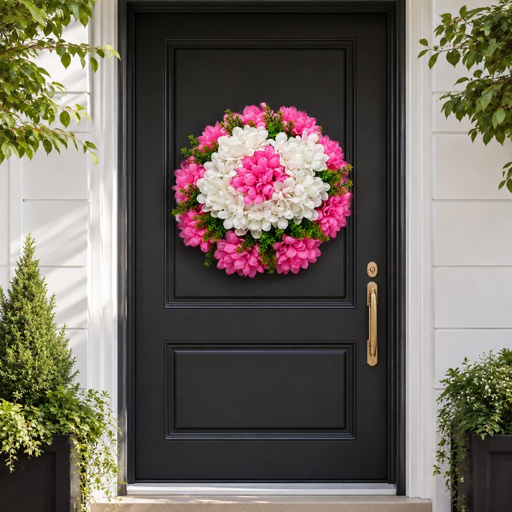 30cm Artificial Flower Wreath – 4 Colours Available