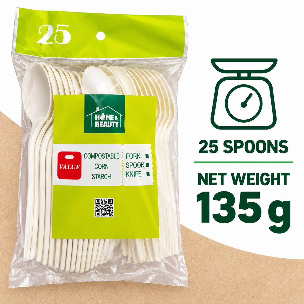 Compostable Spoons – 25 Pack