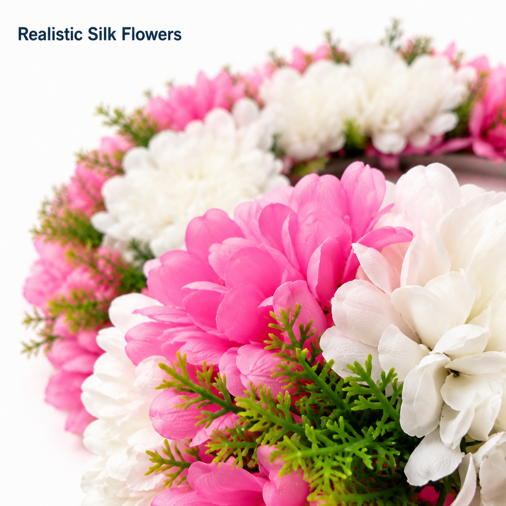 30cm Artificial Flower Wreath – 4 Colours Available