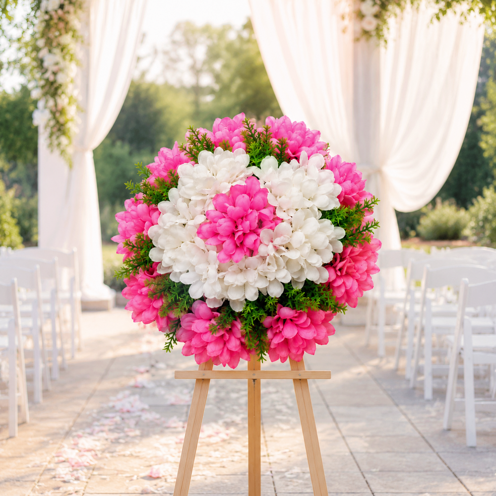 30cm Artificial Flower Wreath – 4 Colours Available