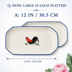 Red Rooster 12-Inch Octagonal Platters – Set of 2