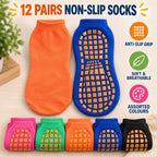 Non-Slip Ankle Socks – 12 Pairs Mixed Colours