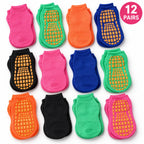 Non-Slip Ankle Socks – 12 Pairs Mixed Colours