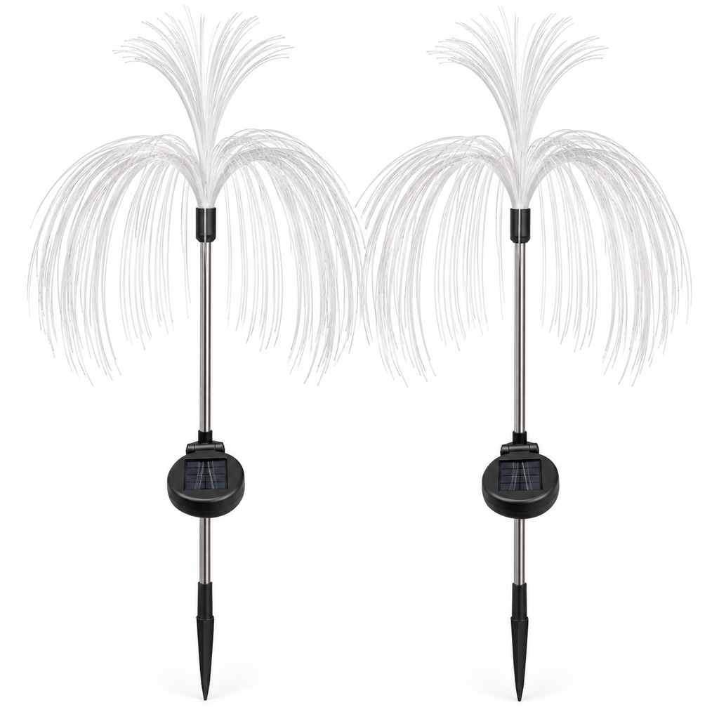 Set of 2 Solar Fiber Optic Garden Lights – 86cm