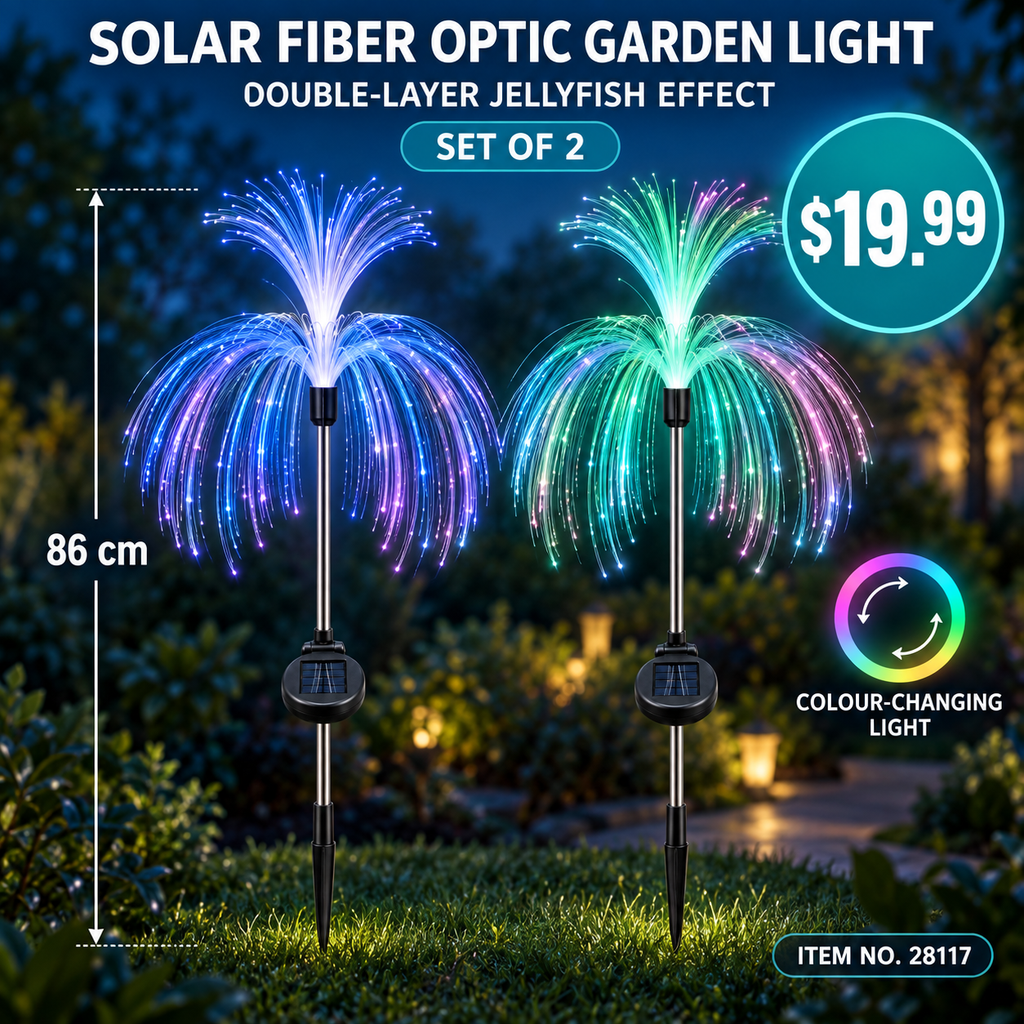 Set of 2 Solar Fiber Optic Garden Lights – 86cm