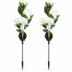 Set of 2 Solar 3-Head Peony Flower Garden Lights – 72cm