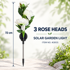 Set of 2 Solar 3-Head Peony Flower Garden Lights – 72cm