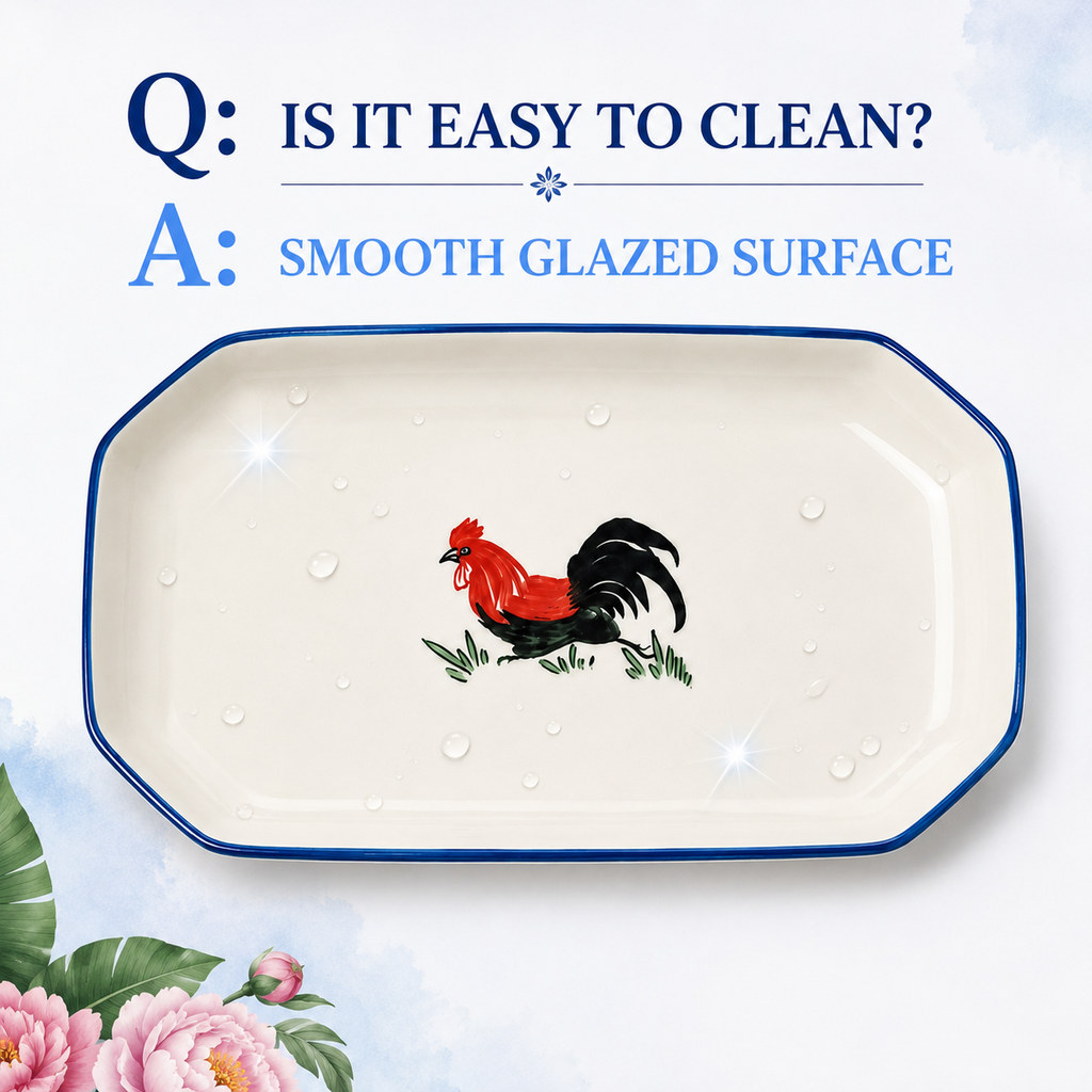 Red Rooster 12-Inch Octagonal Platters – Set of 2