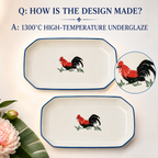 Red Rooster 12-Inch Octagonal Platters – Set of 2