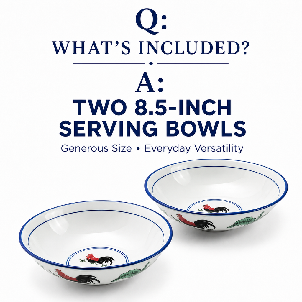 Red Rooster 8.5-Inch Serving Bowls – Set of 2