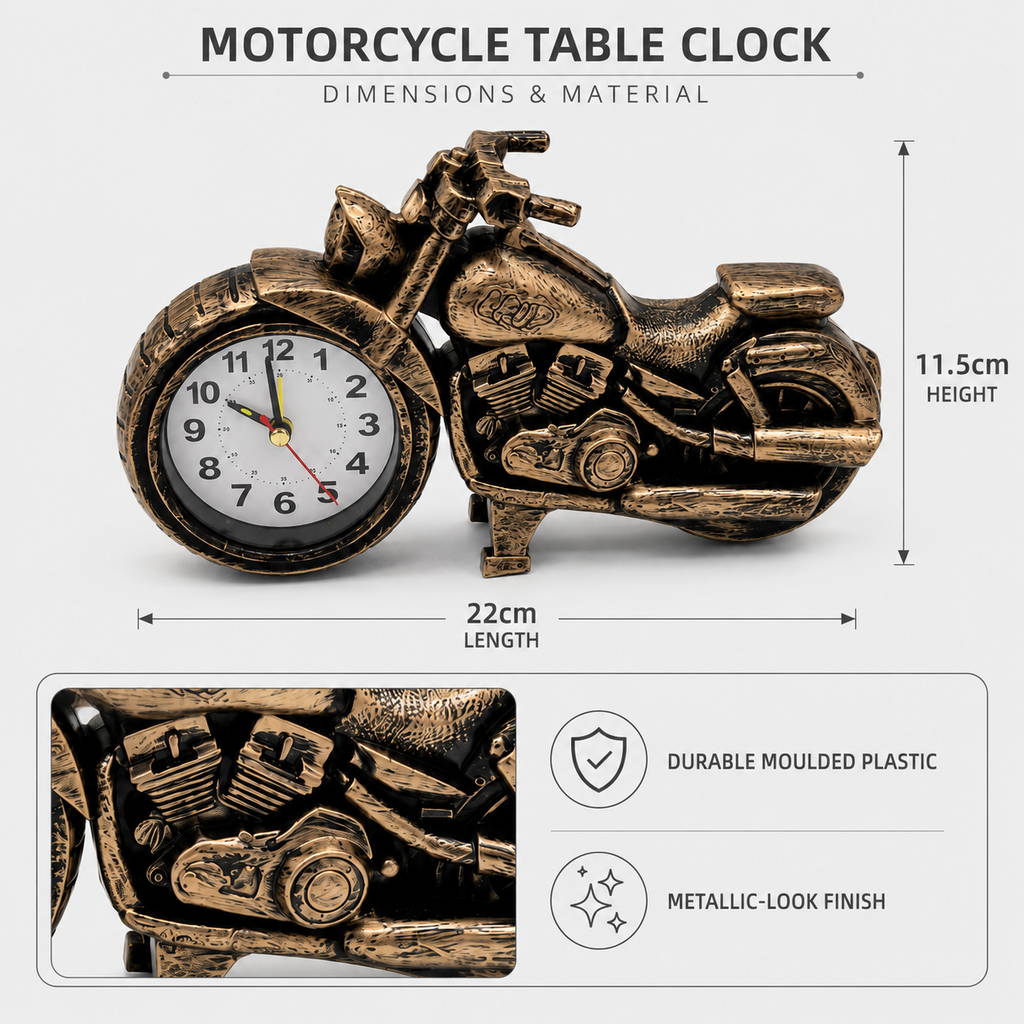 Motorcycle-Shaped Table Alarm Clock – CD267