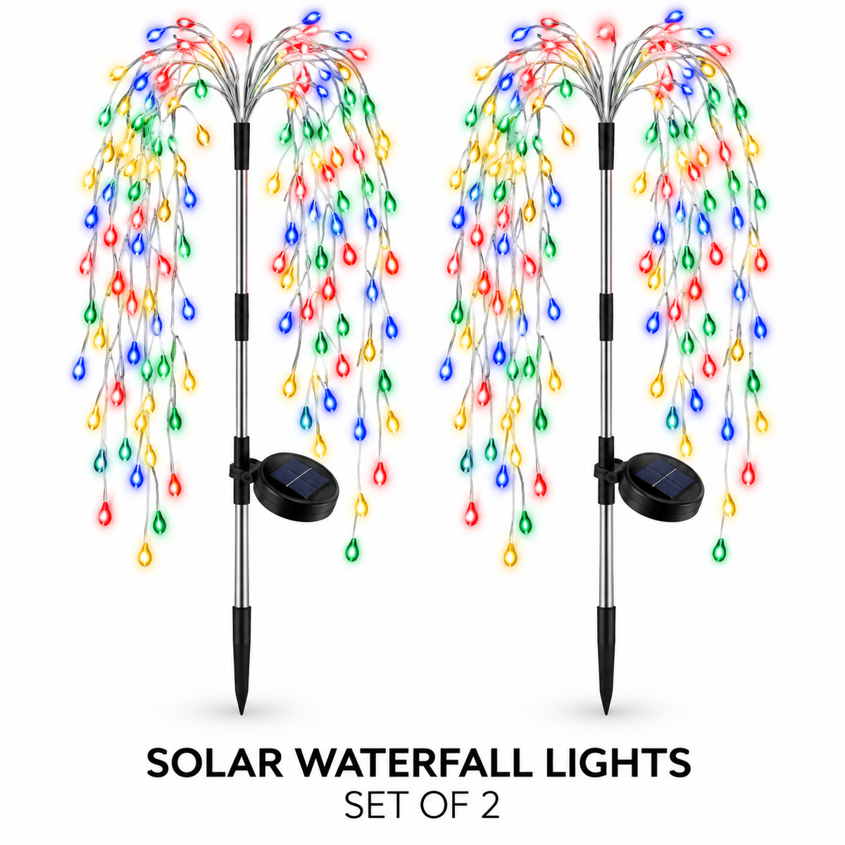 Multicolour Solar Fireworks Lights – Set of 2