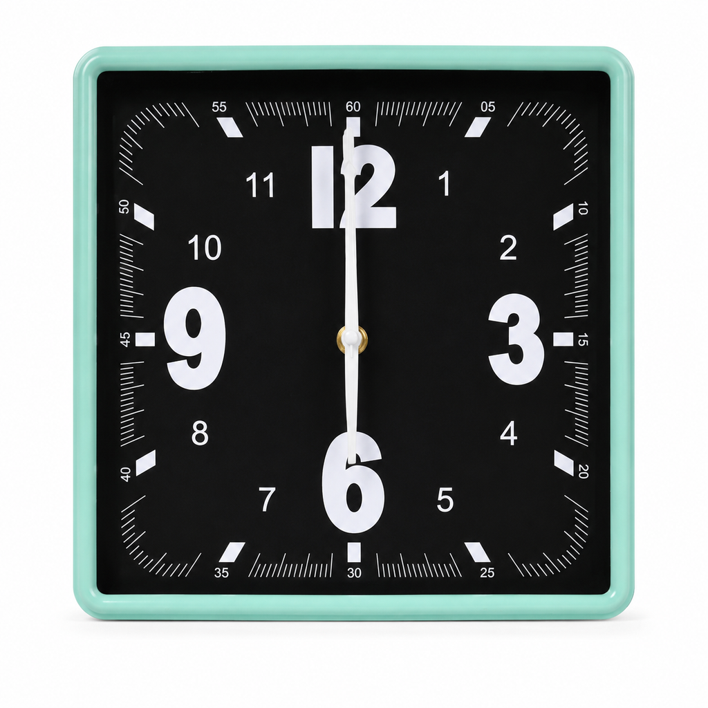 25cm Square Plastic Wall Clock – HA-8