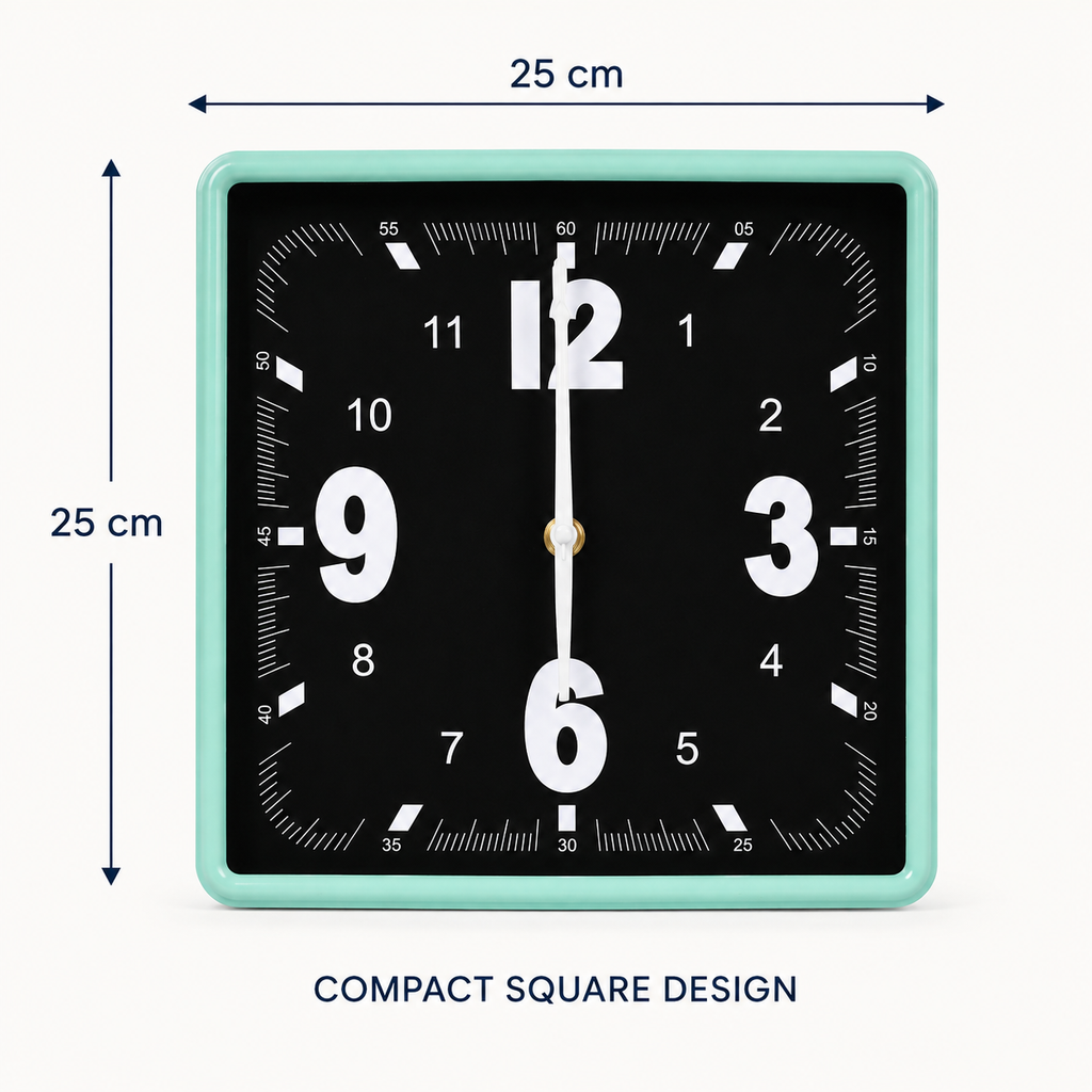 25cm Square Plastic Wall Clock – HA-8