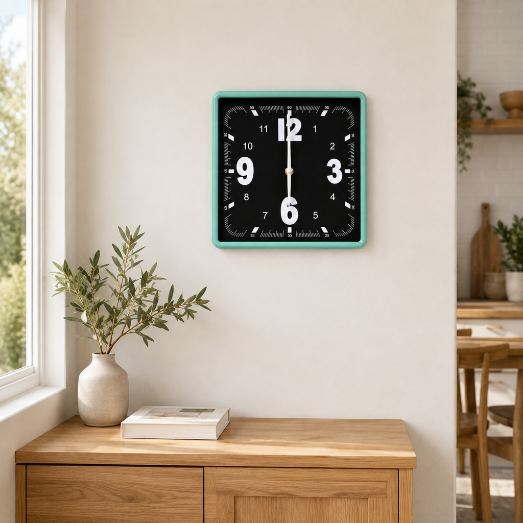25cm Square Plastic Wall Clock – HA-8
