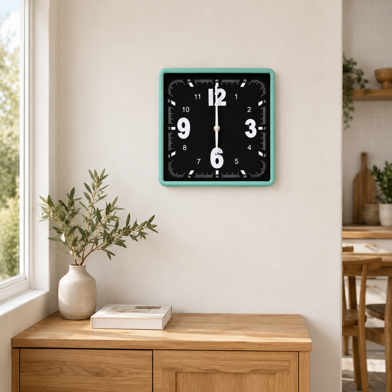 25cm Square Plastic Wall Clock – HA-8