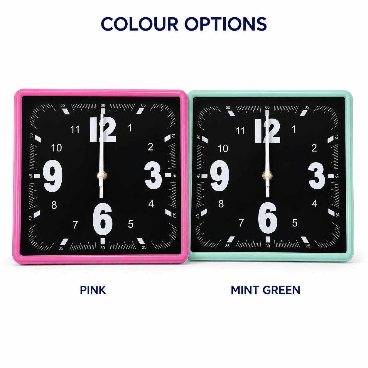 25cm Square Plastic Wall Clock – HA-8