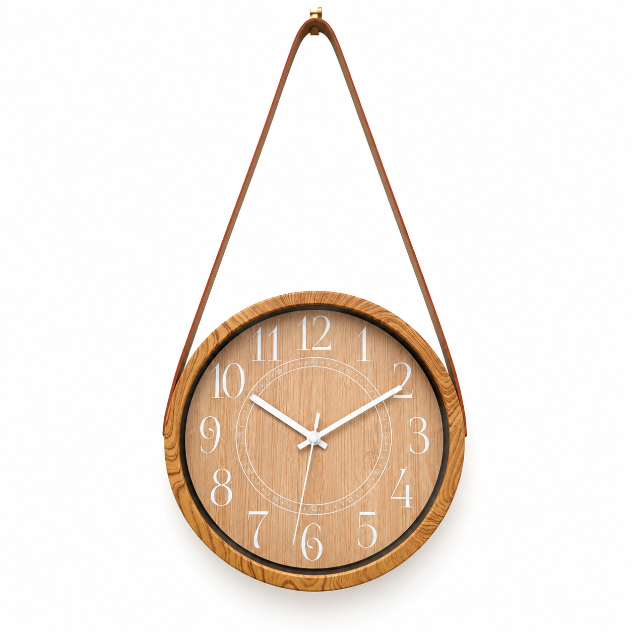 30cm Faux-Wood Belt-Hung Wall Clock – MJ-K301
