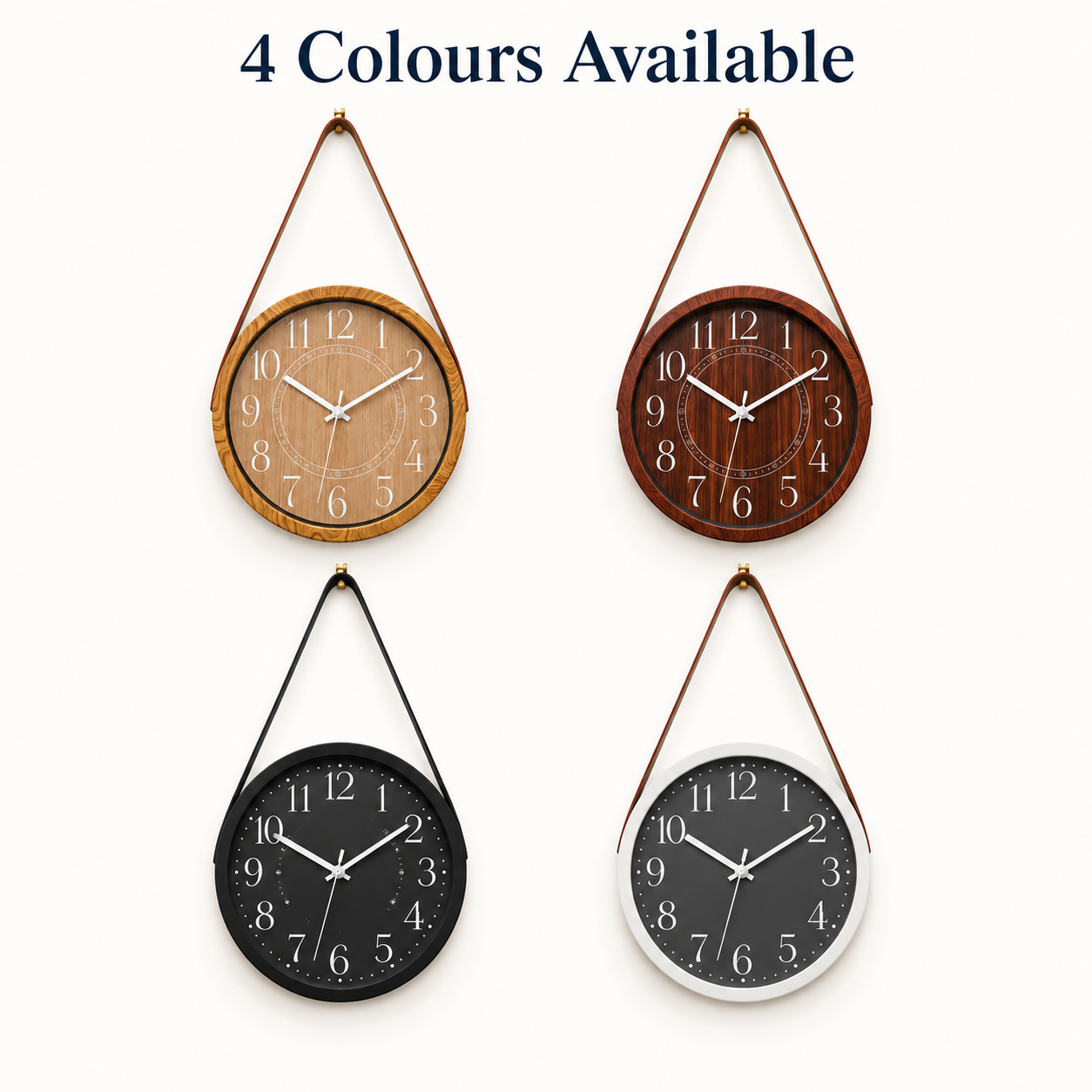 30cm Faux-Wood Belt-Hung Wall Clock – MJ-K301