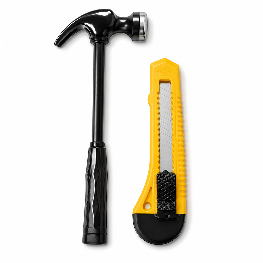 2-Piece Mini Hammer & Utility Knife Set