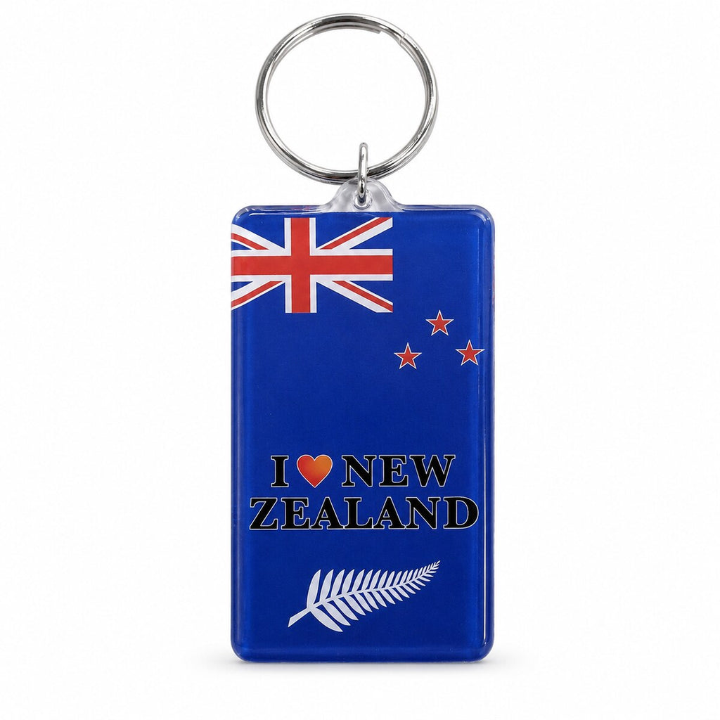 I Love New Zealand Acrylic Keyring