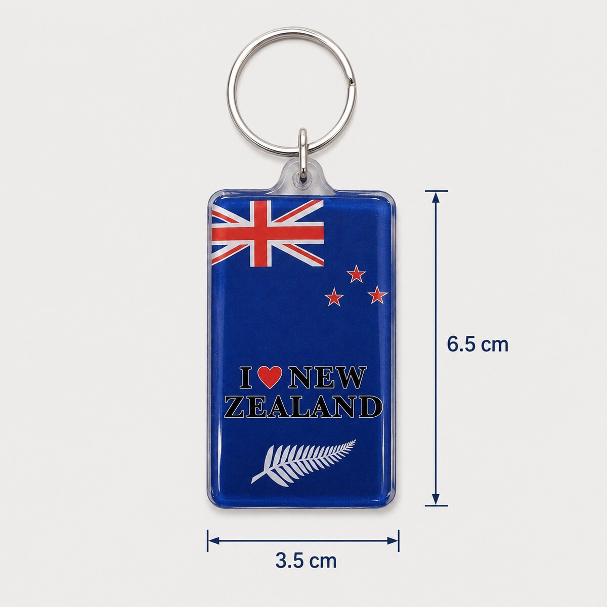 I Love New Zealand Acrylic Keyring