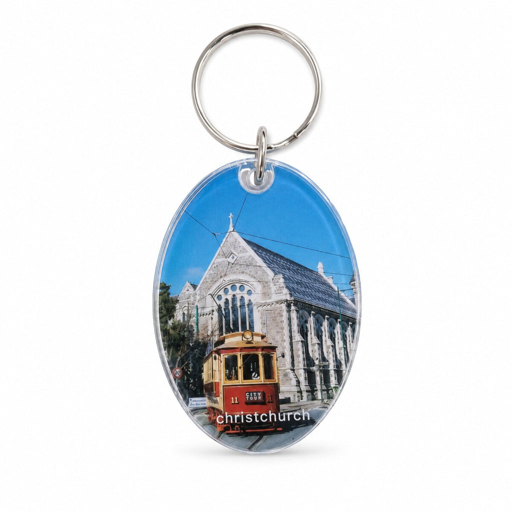 Christchurch Heritage Tram Acrylic Keyring
