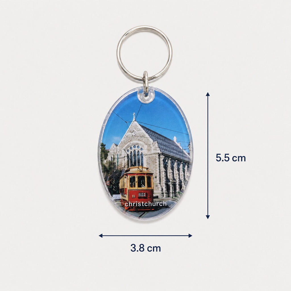 Christchurch Heritage Tram Acrylic Keyring