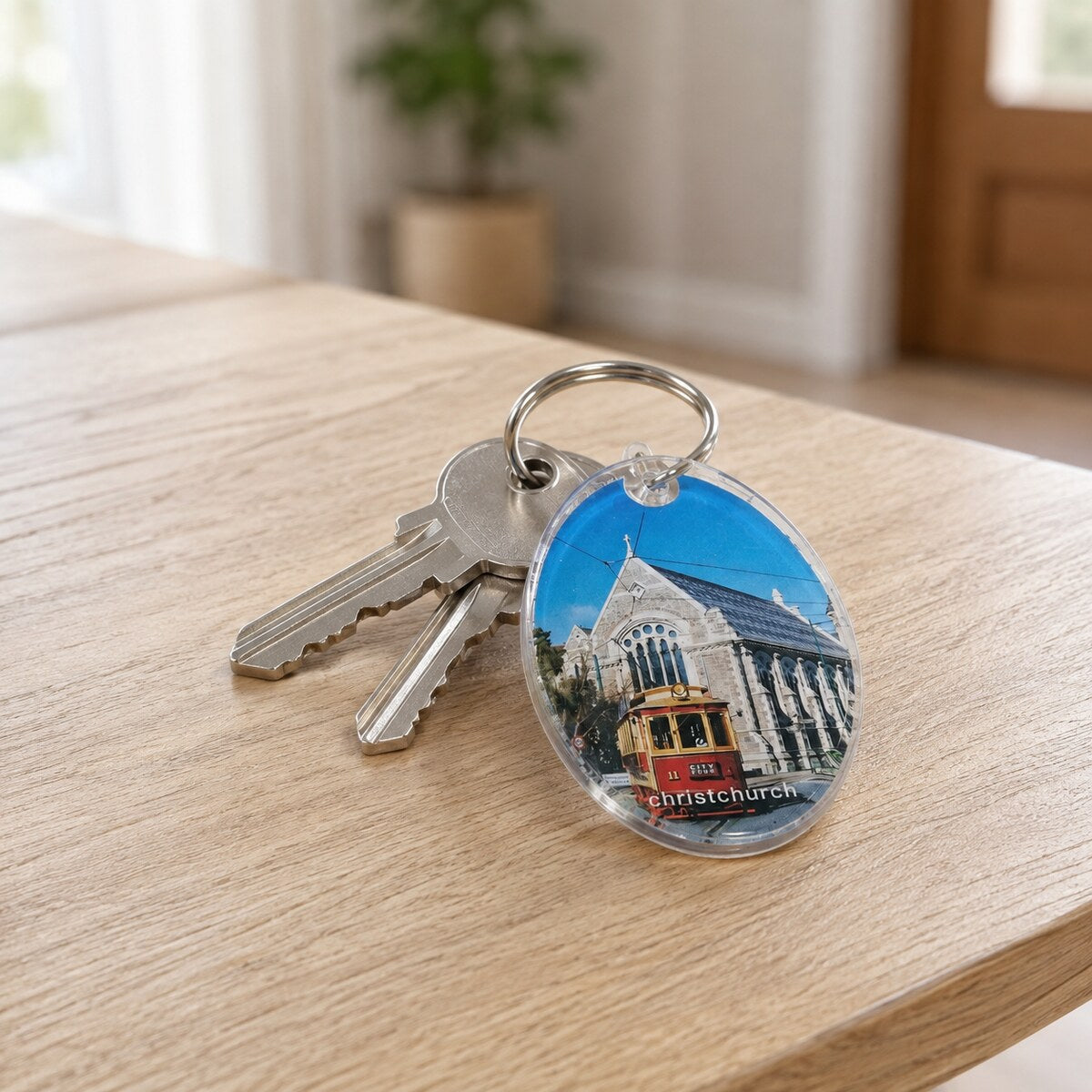 Christchurch Heritage Tram Acrylic Keyring