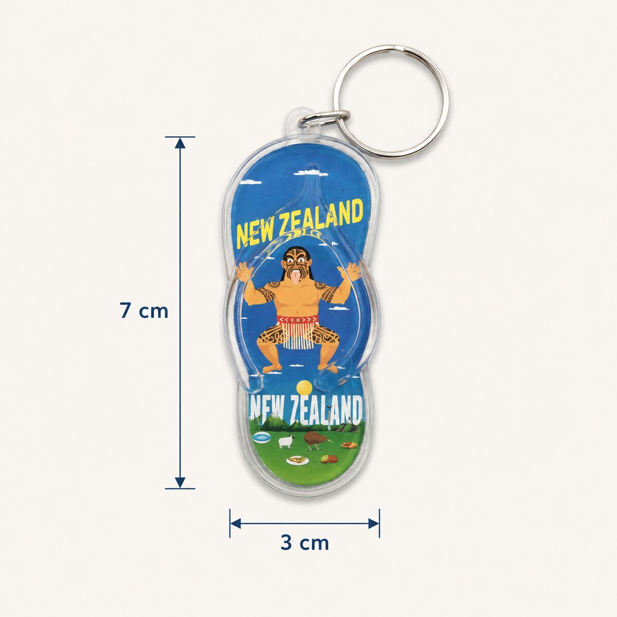 New Zealand Haka Flip-Flop Acrylic Keyring