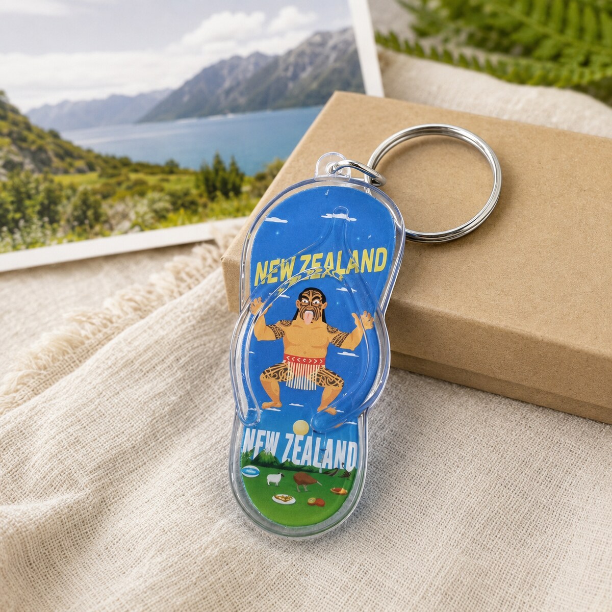 New Zealand Haka Flip-Flop Acrylic Keyring