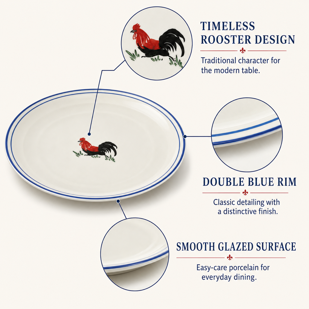 Red Rooster 10-Inch Dinner Plates – Set of 4