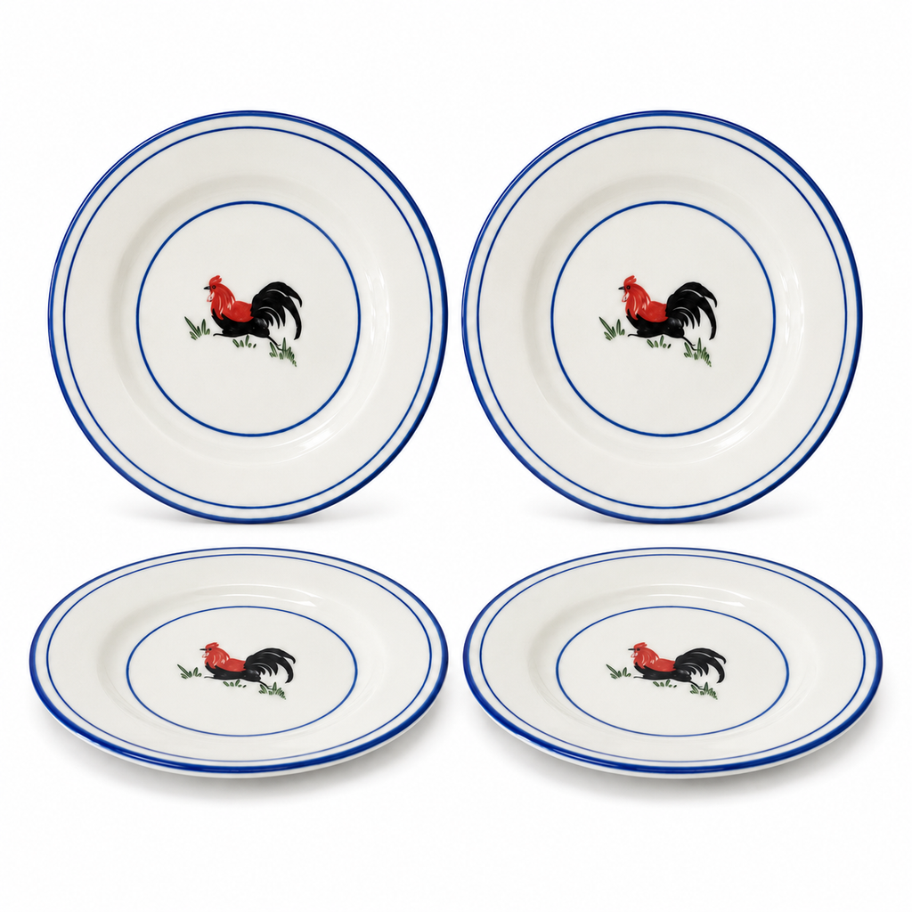 Red Rooster 7-Inch Side Plates – Set of 4