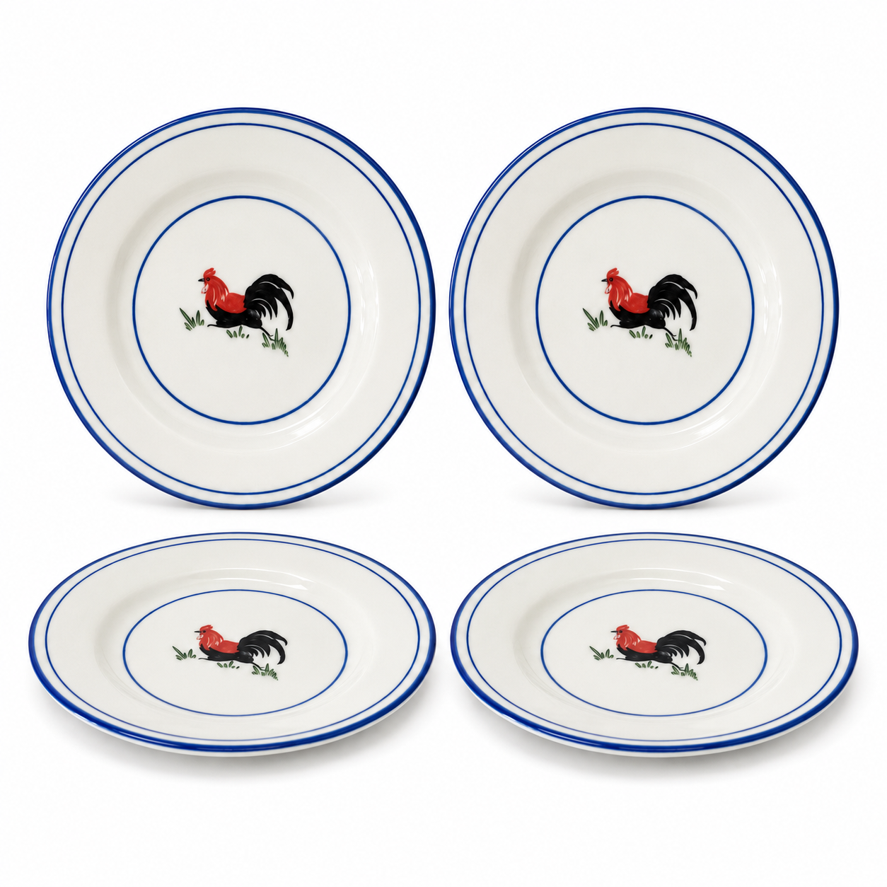 Red Rooster 7-Inch Side Plates – Set of 4
